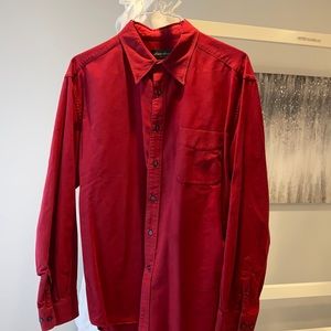 EDDIE BAUER RED LONG SLEEVE DRESS SHIRT
